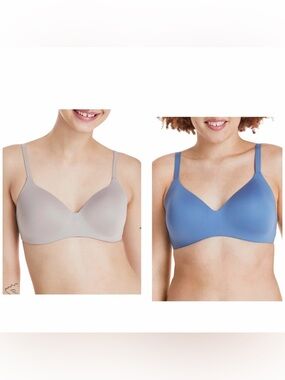💜Bundle 2 Hanes No-Show Wireless Concealing Petals NoShow Bras Size:XXL+